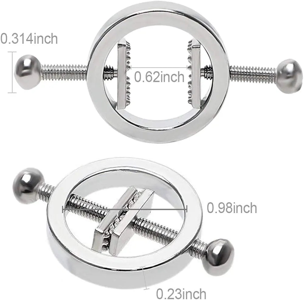 Adjustable Stainless Steel Nipple Clamps for Sensory Play