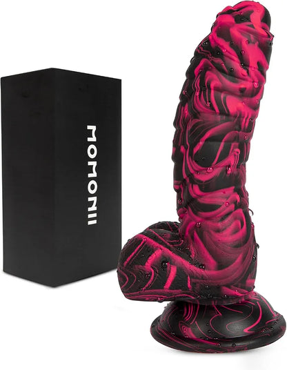 7.16-Inch Realistic Silicone Monster Dildo with Strong Suction Cup for Hands-Free G-Spot and Anal Stimulation