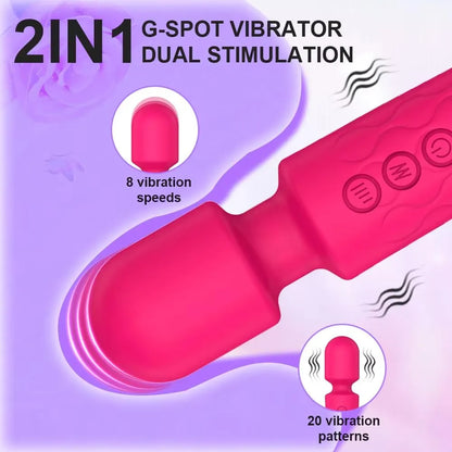 Premium Rechargeable Wand Massager with 160 Vibration Modes for Targeted Clitoral and G-Spot Stimulation