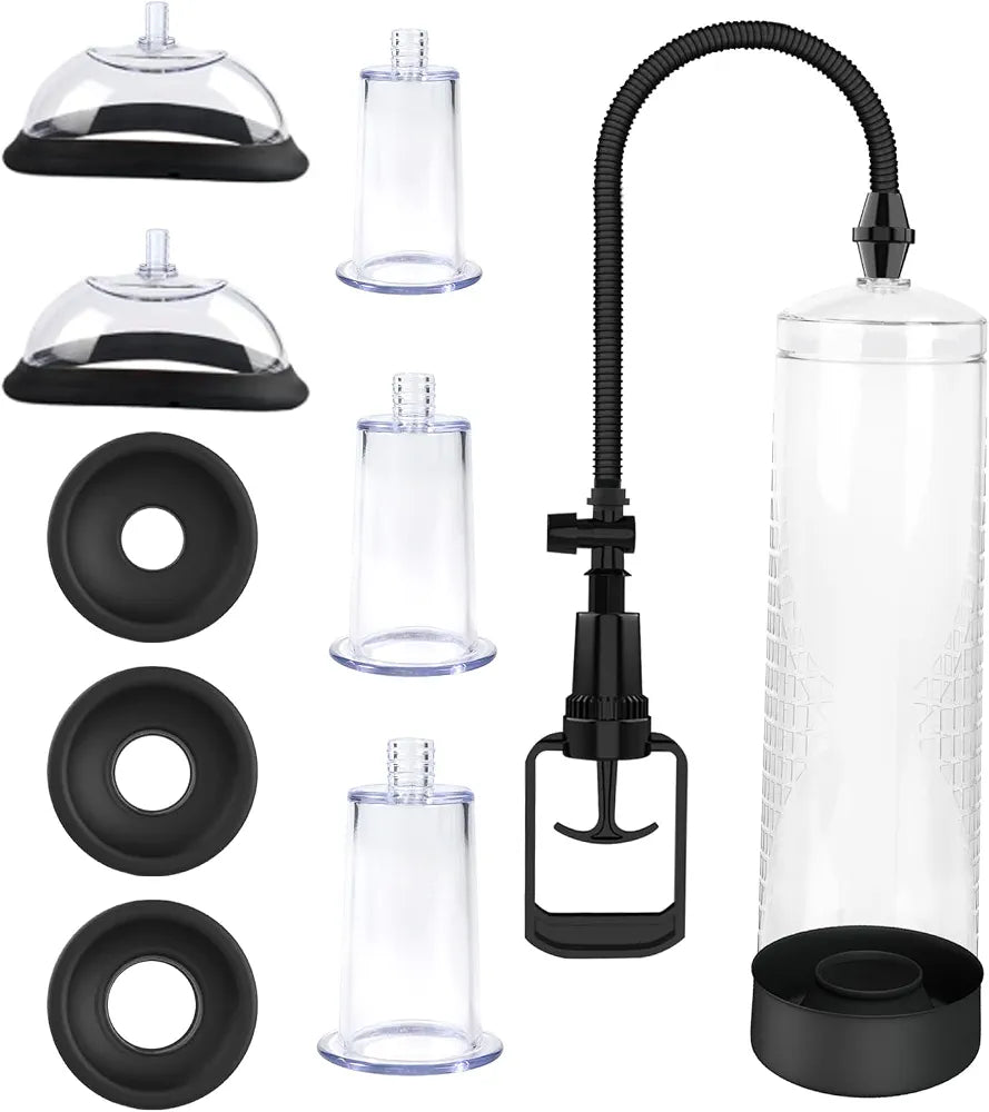 XIABALE Manual Vacuum Suction Pump Set for Couples - Penis and Clitoral Enhancement Device