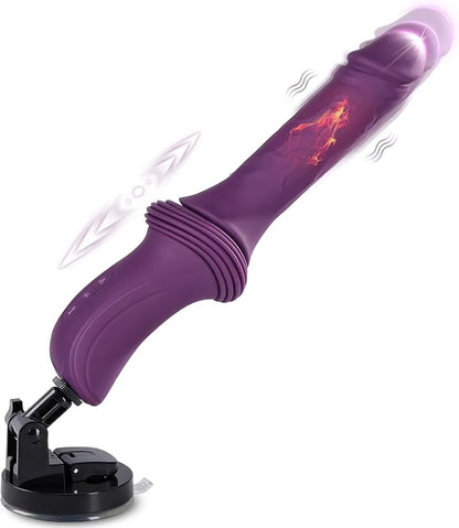 12.85-Inch Realistic Thrusting & Heating Dildo Vibrator with 10 Vibration Modes and Suction Cup