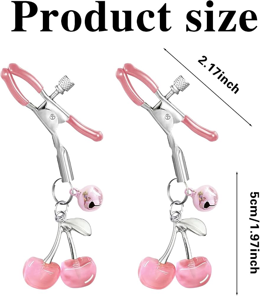 Adjustable Heart Charm Nipple Clamps for Couples - Non-Piercing Body Jewelry