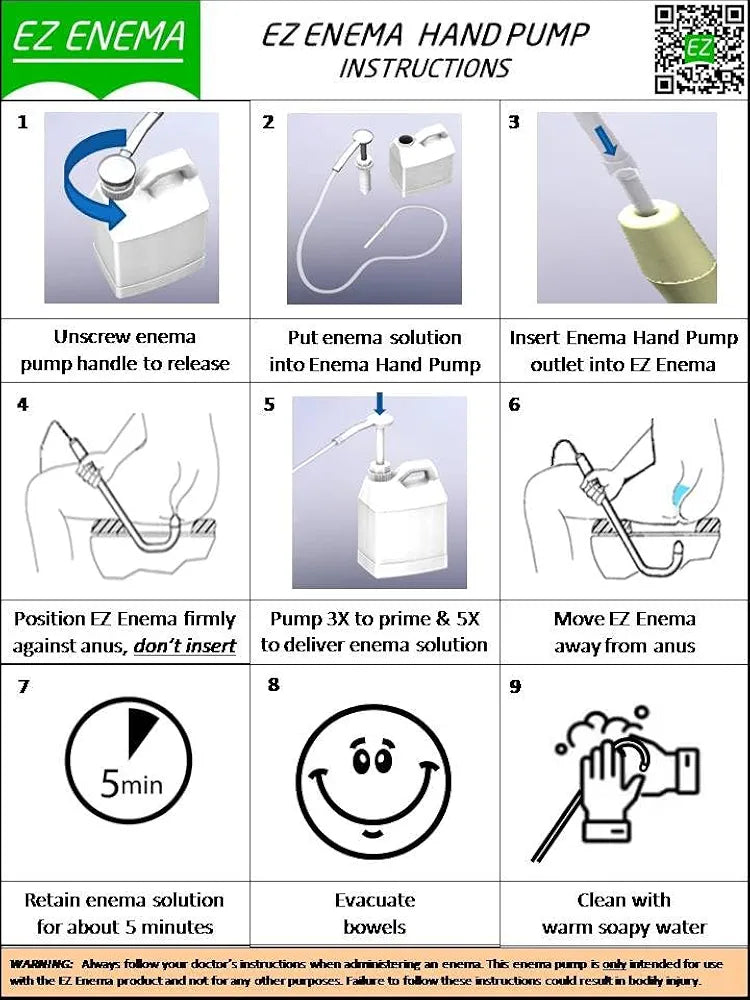 Arthritis-Friendly Hand Pump for EZ Enema Kits - Ergonomic Design for Limited Mobility