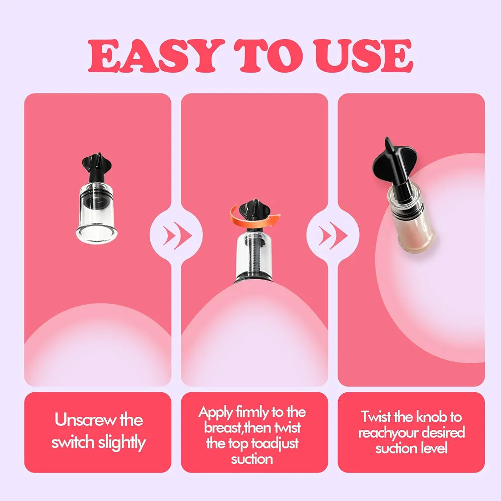 8-Piece Adjustable Vacuum Suction Nipple and Clitoral Stimulator Set for Couples