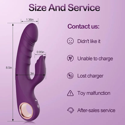 Dual-Action Rabbit G-Spot Vibrator with 3 Thrusting Modes and 10 Vibration Patterns