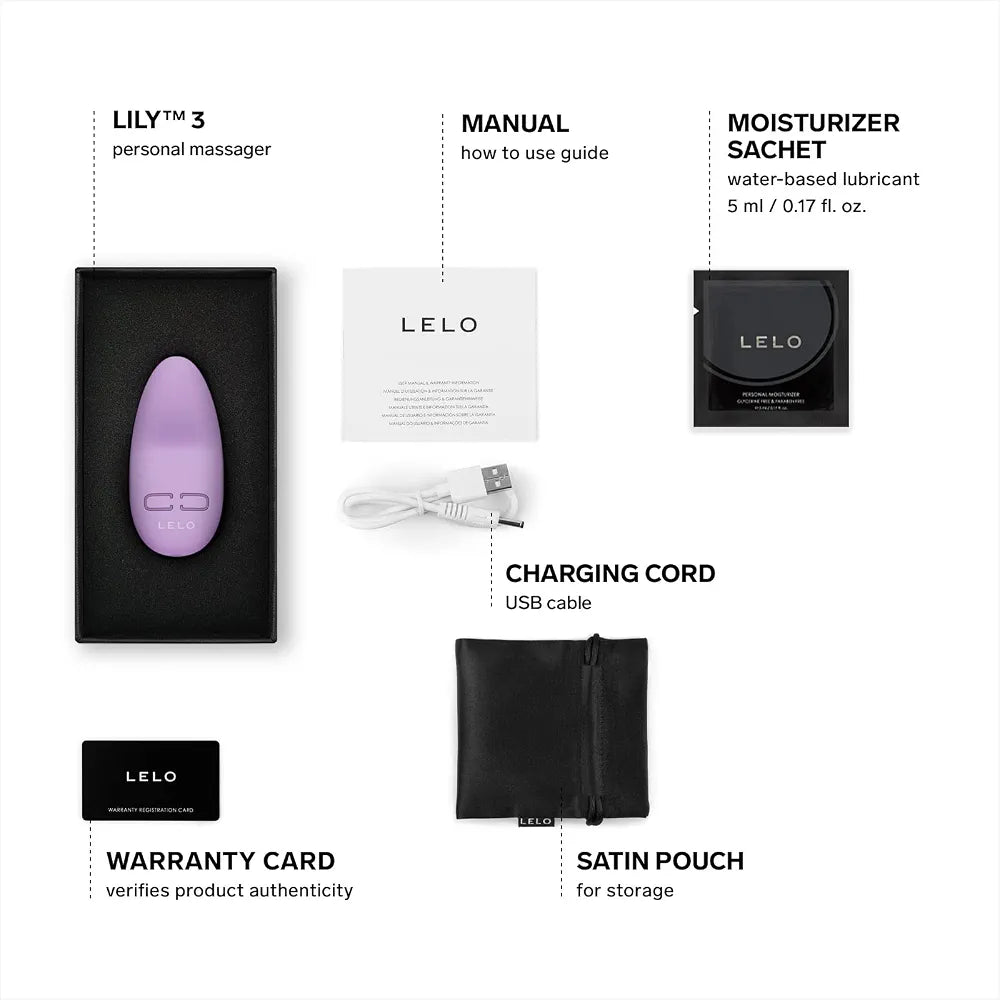 LELO Lily 3 Rechargeable Mini Bullet Vibrator - 10 Pleasure Settings, Waterproof & Whisper-Quiet - Calm Lavender