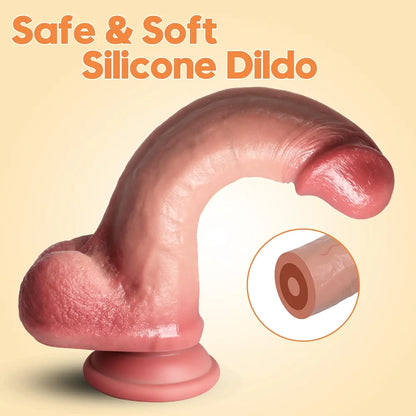 6-Inch Realistic Liquid Silicone Dildo with Suction Cup and Lifelike Texture