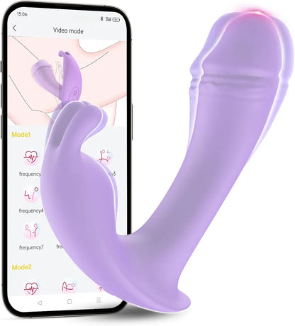 Discreet App-Controlled Wearable G-Spot & Clitoral Vibrator for Couples