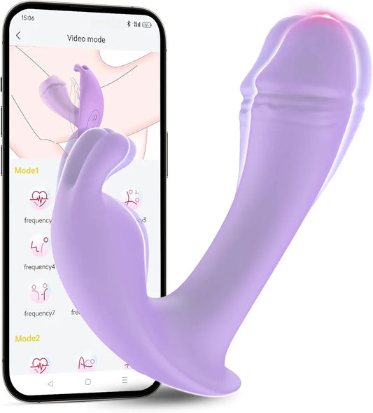 Discreet App-Controlled Wearable G-Spot & Clitoral Vibrator for Couples
