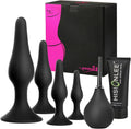 HISIONLEE 5-Piece Silicone Anal Training Kit: Beginner-Friendly Butt Plugs with Enema Set
