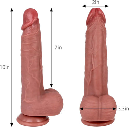 Cunhua 9-Inch Realistic Liquid Silicone Dildo with Strong Suction Cup, Waterproof and Harness-Compatible