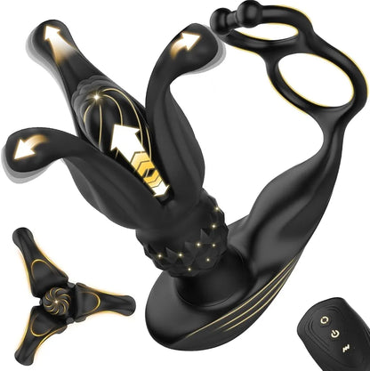 Advanced Dual-Action Prostate Massager and Anal Vibrator with Thrusting Core and 9 Stretching Modes