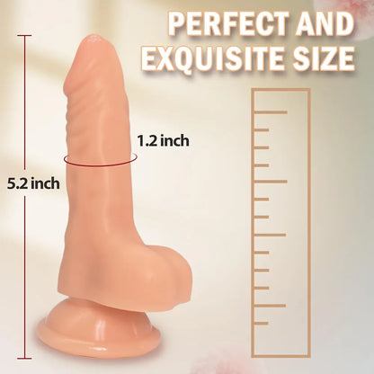 5.2-Inch Realistic Anal Dildo with Suction Cup - Beginner-Friendly Anal Training Plug for G-Spot Stimulation