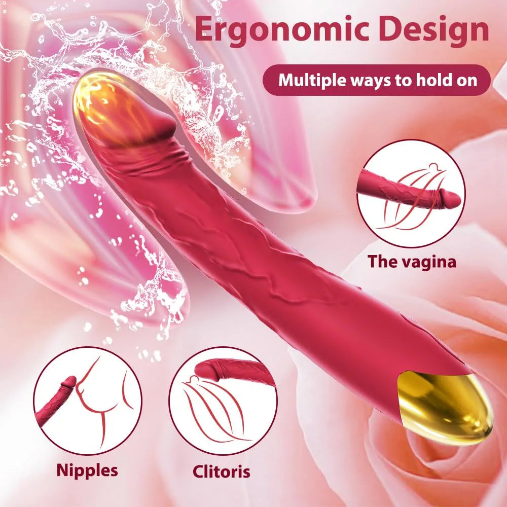 Premium 7.6-Inch Waterproof Silicone Vibrator with 10 Vibration Modes for Targeted Stimulation