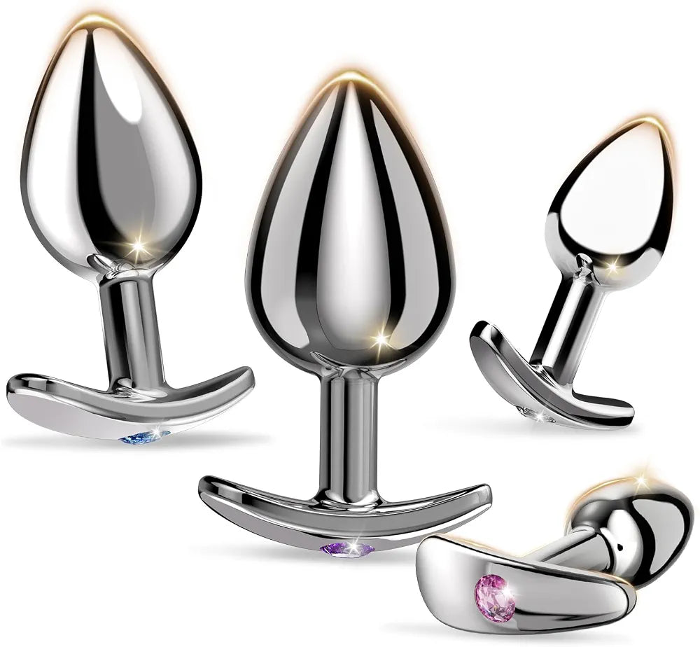 4-Piece Crystal Base Anal Training Kit for Beginners