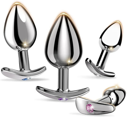 4-Piece Crystal Base Anal Training Kit for Beginners