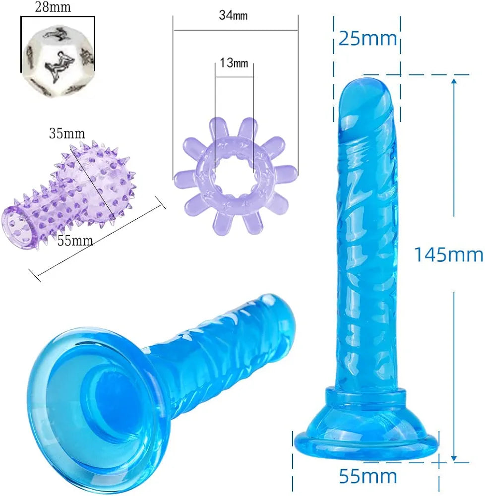 17-Piece Flexible Silicone Anal Bead Set with Ergonomic Butt Plug