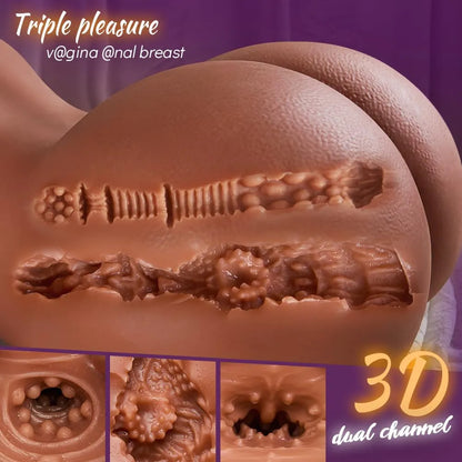 27LB Realistic Lifelike Male Masturbator with Interchangeable Channels and Soft Anatomical Features