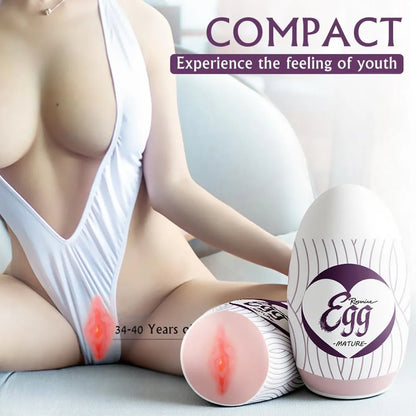 Ultra-Stretchy Realistic Handheld Male Masturbator Cup with 3D Lifelike Vagina Texture and Strong Suction