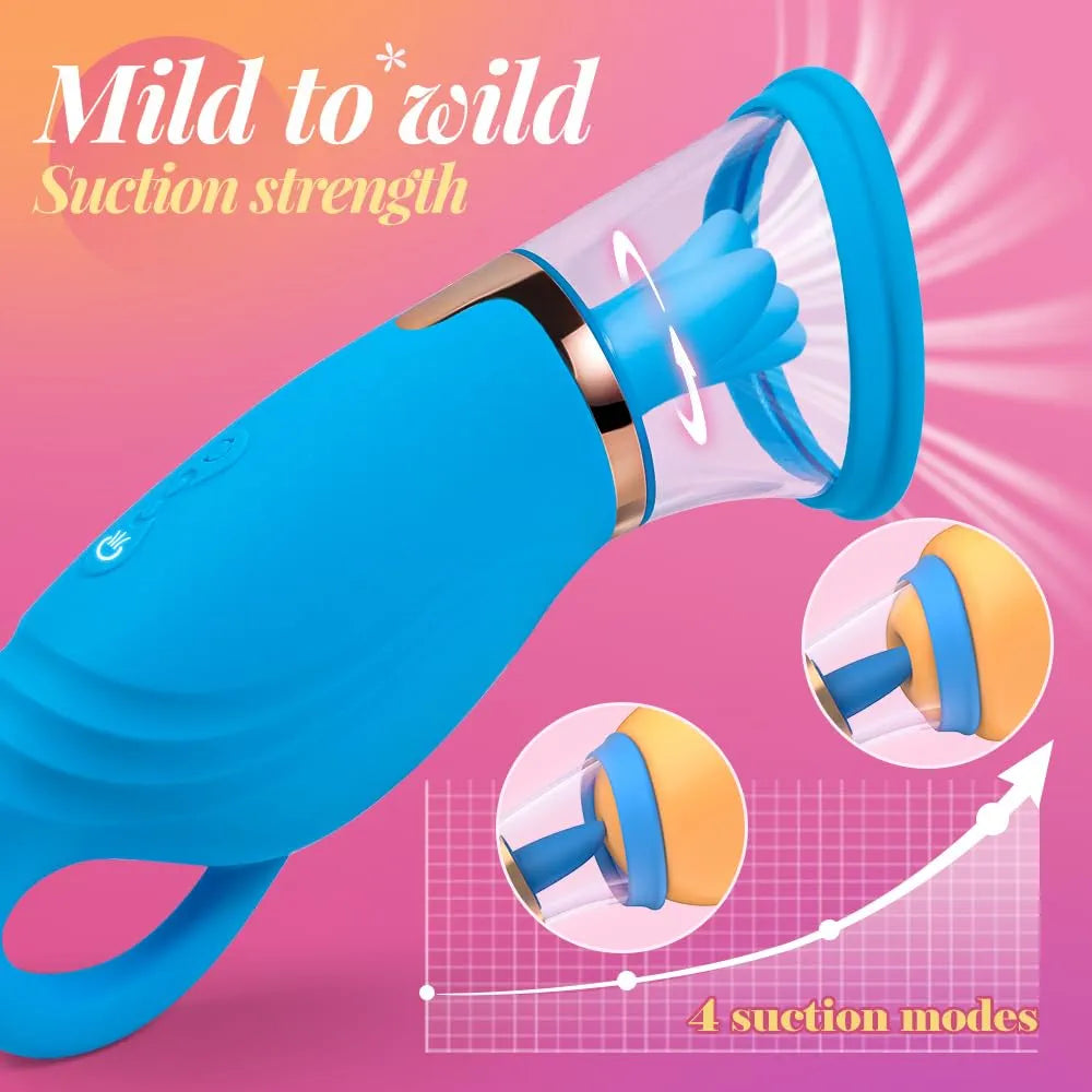 4-Mode Vacuum Clitoral & Nipple Stimulator with 5-Speed Tongue Licking Function