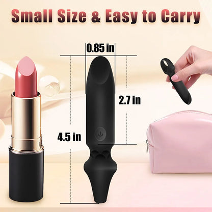 LUKIKI Discreet Lipstick-Style Mini Bullet Vibrator with 10 Vibration Modes for Targeted Clitoral Stimulation