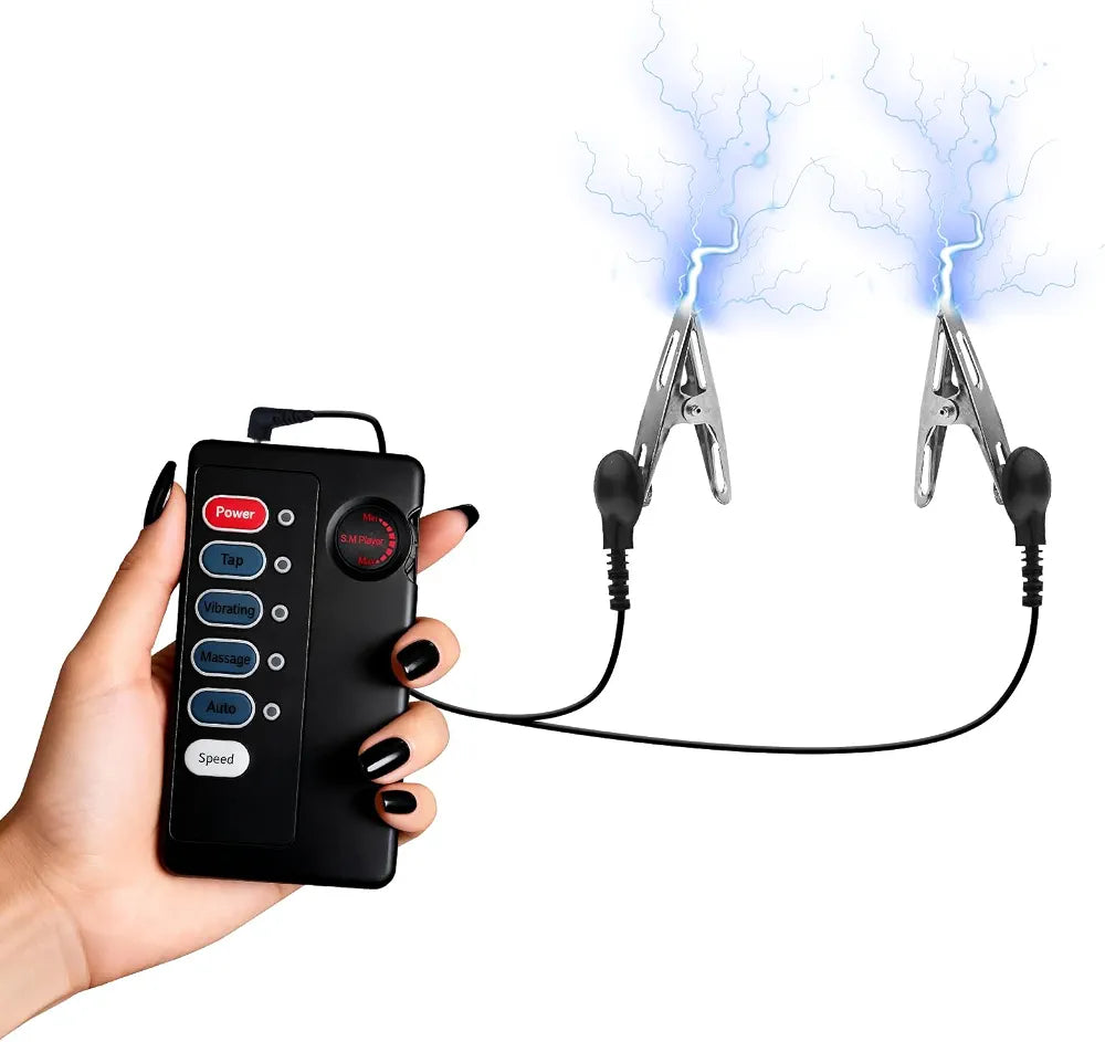 Adjustable Electric Stimulation Nipple and Clitoral Clamps for Advanced BDSM Play