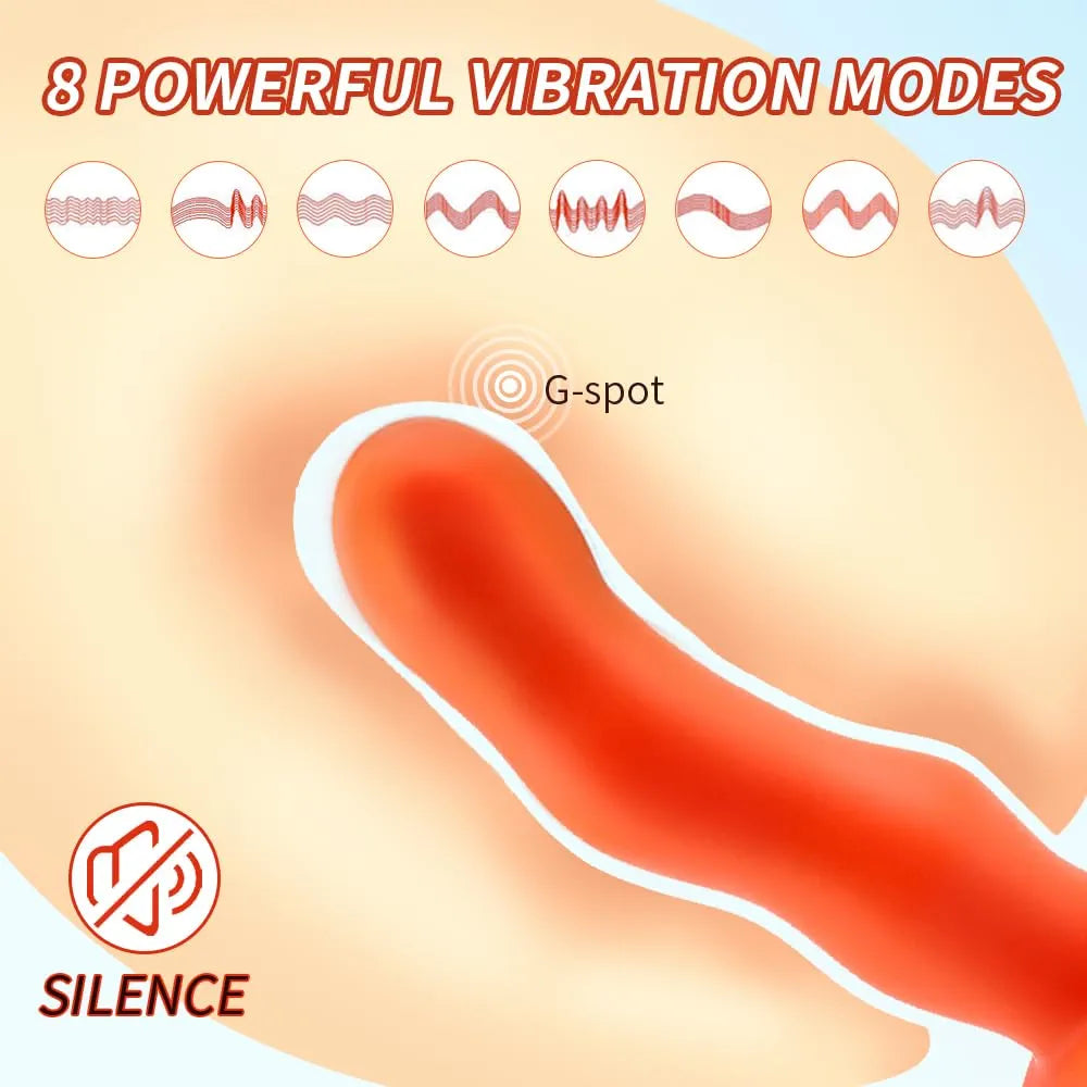 7.2-Inch Realistic Liquid Silicone Vibrating Dildo with Suction Base and 8 Vibration Modes