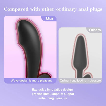 Silicone Anal Plug Set for Beginners - Comfortable Prostate Stimulator for Men and Women