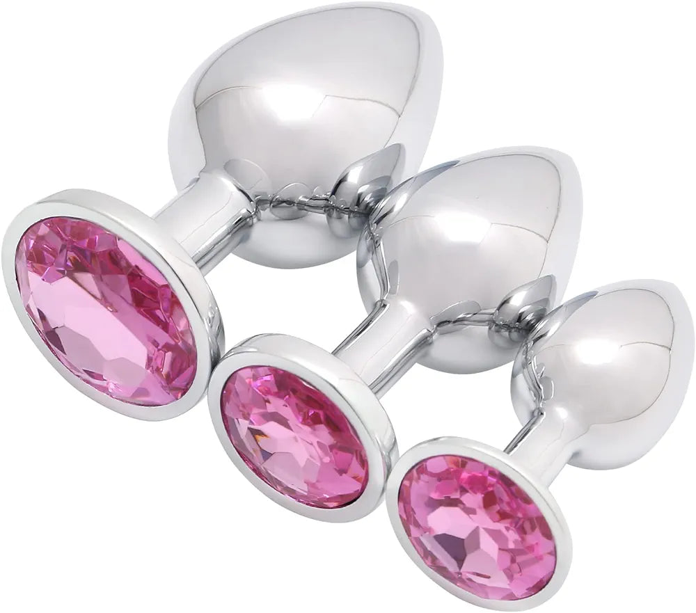 Akstore 3-Piece Luxury Jewelry-Inspired Anal Butt Plug Set