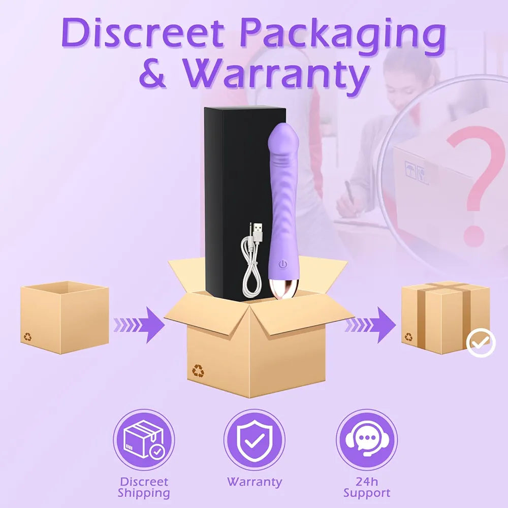 Erncuuc Rechargeable Silicone Dildo Vibrator with 10 Modes and Waterproof Design