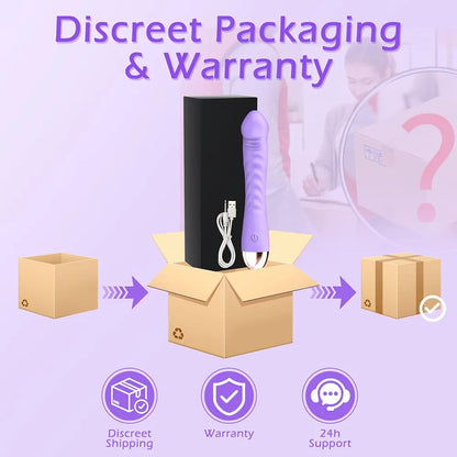 Erncuuc Rechargeable Silicone Dildo Vibrator with 10 Modes and Waterproof Design