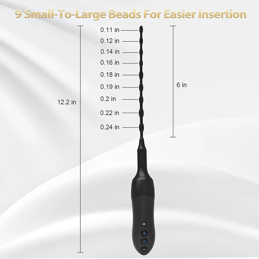 20-Mode Vibrating Urethral Sound and Dilator - USB Rechargeable Male Masturbator for Urethral Stimulation