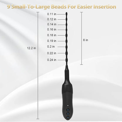 20-Mode Vibrating Urethral Sound and Dilator - USB Rechargeable Male Masturbator for Urethral Stimulation