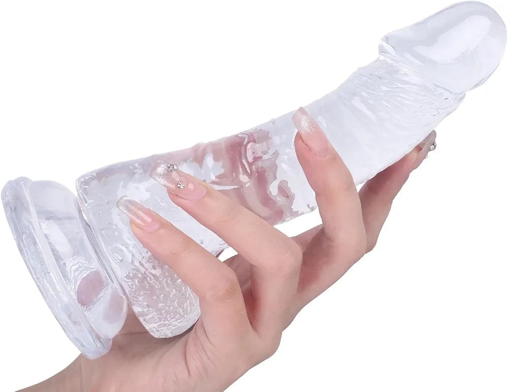 7-Inch Realistic Soft Silicone Dildo with Suction Cup, Beginner-Friendly Anal and G-Spot Stimulator
