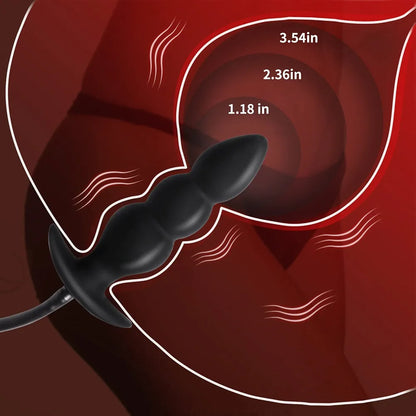 Inflatable Silicone Anal Plug with Pump and Quick-Release Valve