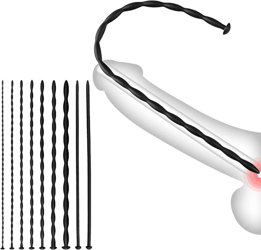 9-Piece Waterproof Silicone Urethral Sound and Dilator Training Set for Men