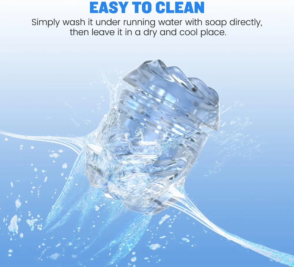 Spiral Motion Realistic Manual Stroker Masturbation Sleeve for Men - Open-Ended Crystal Texture