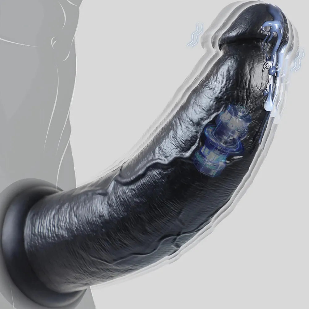 12-Inch Dual-Density Silicone Vibrating Dildo with Suction Cup and 7 Vibration Modes