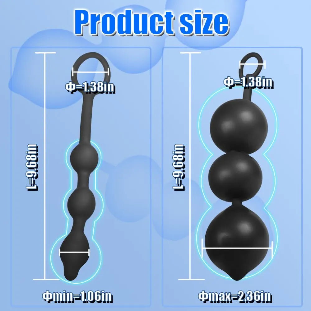 Adjustable Silicone Anal Training Kit with Inflatable Pump and Beads