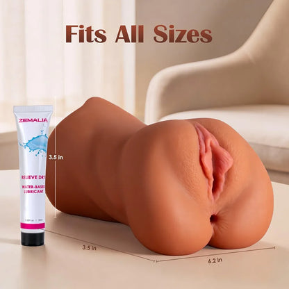 ZEMALIA 3-in-1 Realistic 3D Textured Male Masturbator with Mouth, Vagina, and Anus Stimulation