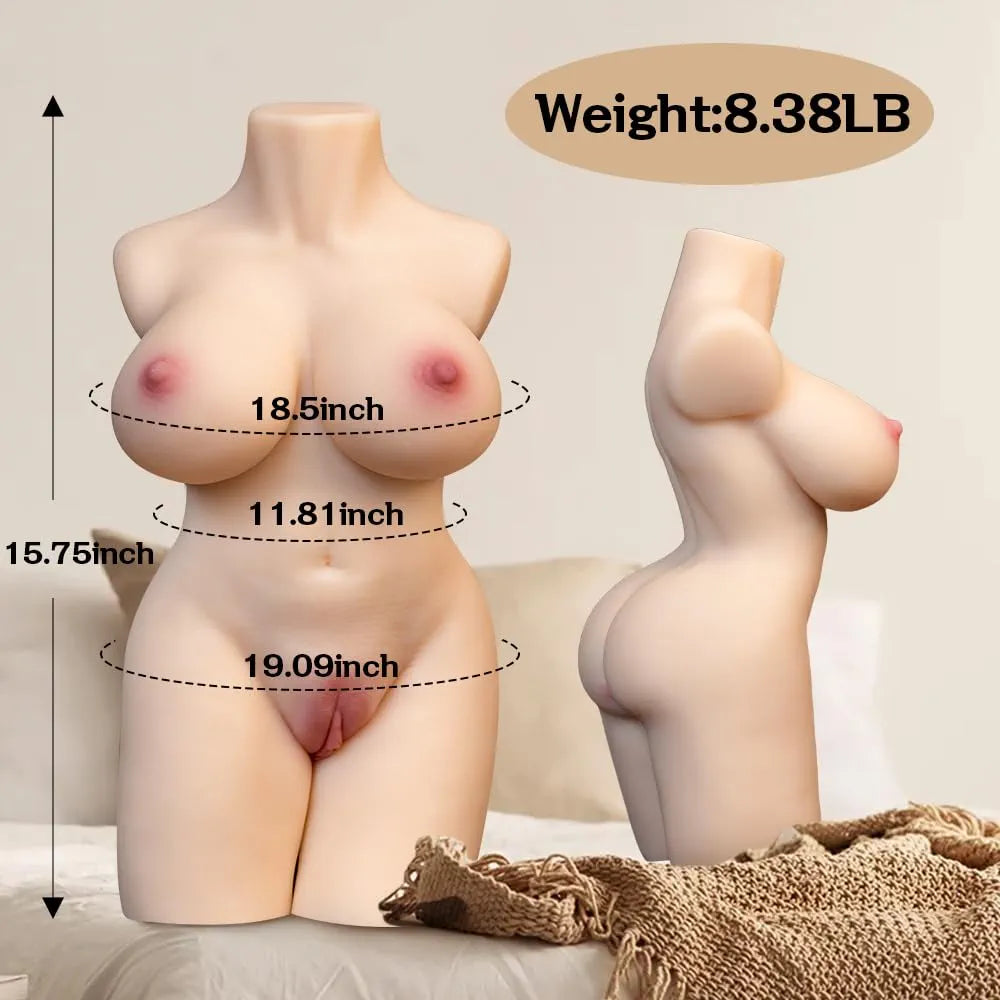 Realistic TPE Male Masturbator Torso with Vaginal and Anal Openings