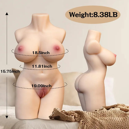 Realistic TPE Male Masturbator Torso with Vaginal and Anal Openings