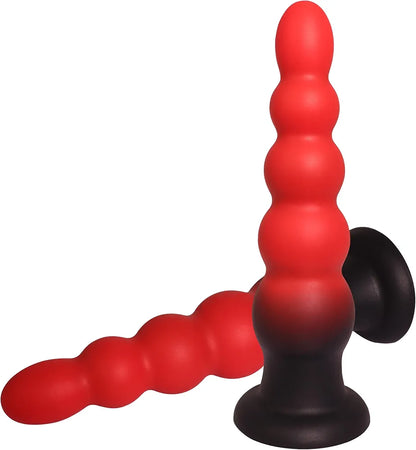 Premium 7-Inch Silicone Progressive Anal Bead Trainer with Suction Base
