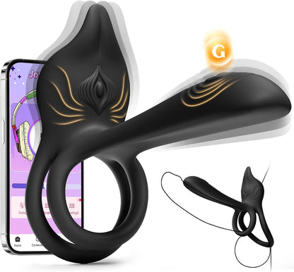 MOOLIGIRL Dual Penis Ring Vibrator with Fox Clitoral Stimulator and G-Spot Massager