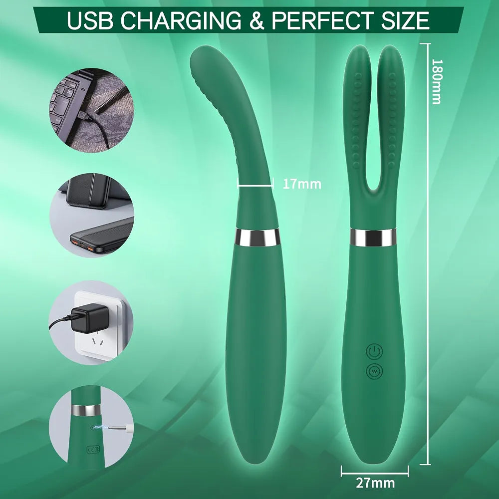 9-Mode Rabbit G-Spot and Clitoral Wand Vibrator for Couples