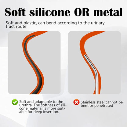 Silicone Urethral Sounding Rod and Vibrating Plug for Men
