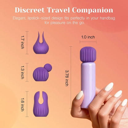 Premium 10-Mode Silicone Bullet Vibrator Set with 4 Interchangeable Attachments