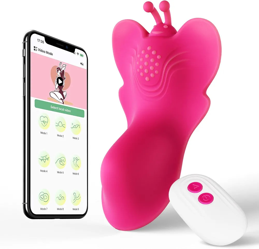 App-Controlled Wearable Butterfly Vibrator with 9 Vibration Modes - Discreet Clitoral Stimulator for Women