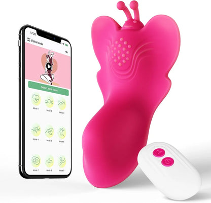 App-Controlled Wearable Butterfly Vibrator with 9 Vibration Modes - Discreet Clitoral Stimulator for Women