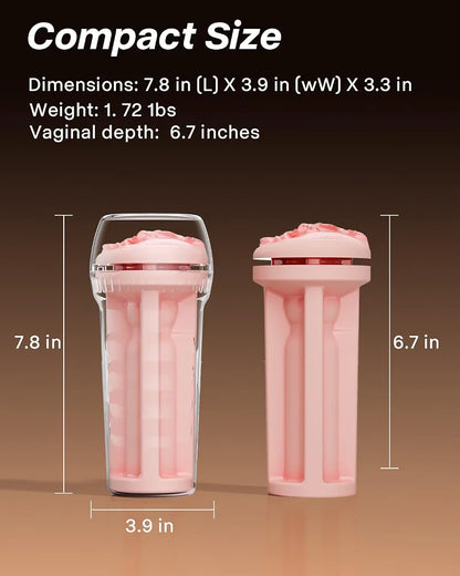 Viigoo Realistic 6.7-inch Pocket Pussy Masturbation Stroker for Men - Quiet Adult Sex Toy